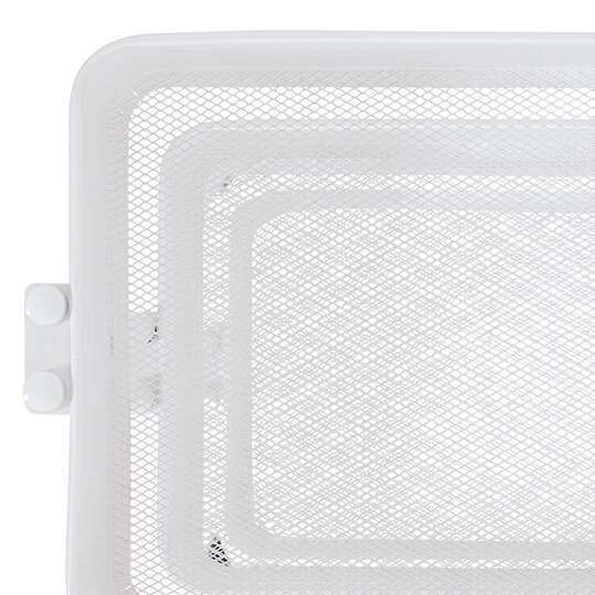 artPOP! 3-Tier Metal Utility Rolling Cart, White, 32 x 17 x 14.5 Inches, Multifunctional Mesh Tray Organization Cart with Locking Casters for School Supplies, Art Studio, Craft Supplies, Home Storage